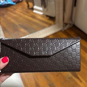 Gucci Brown Embossed Sunglasses Case